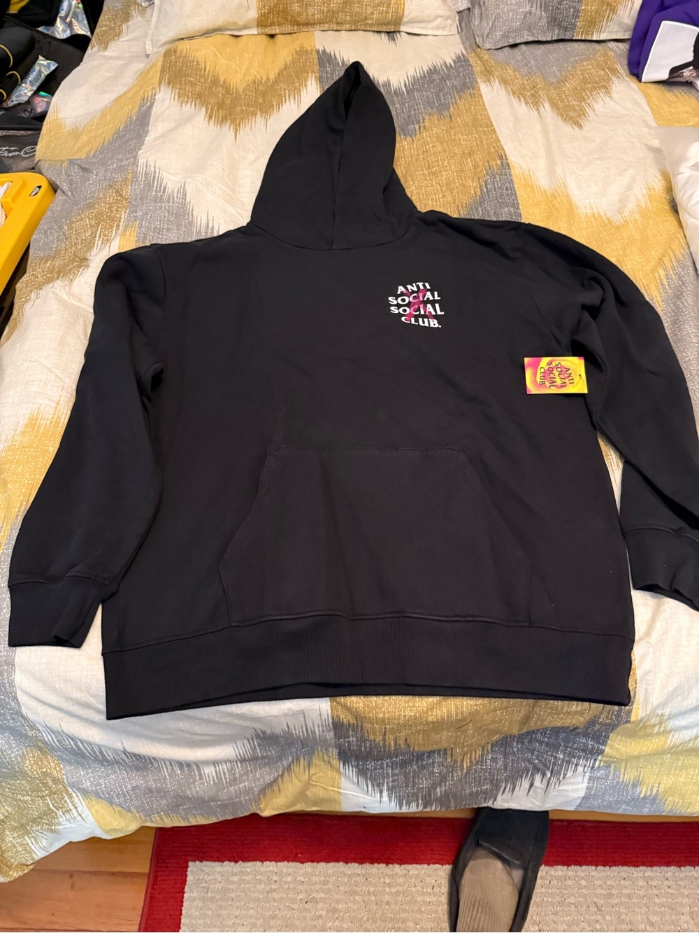 Anti Social Social Club Cancelled Paint Fleece Hoodie with Small Chest Logo